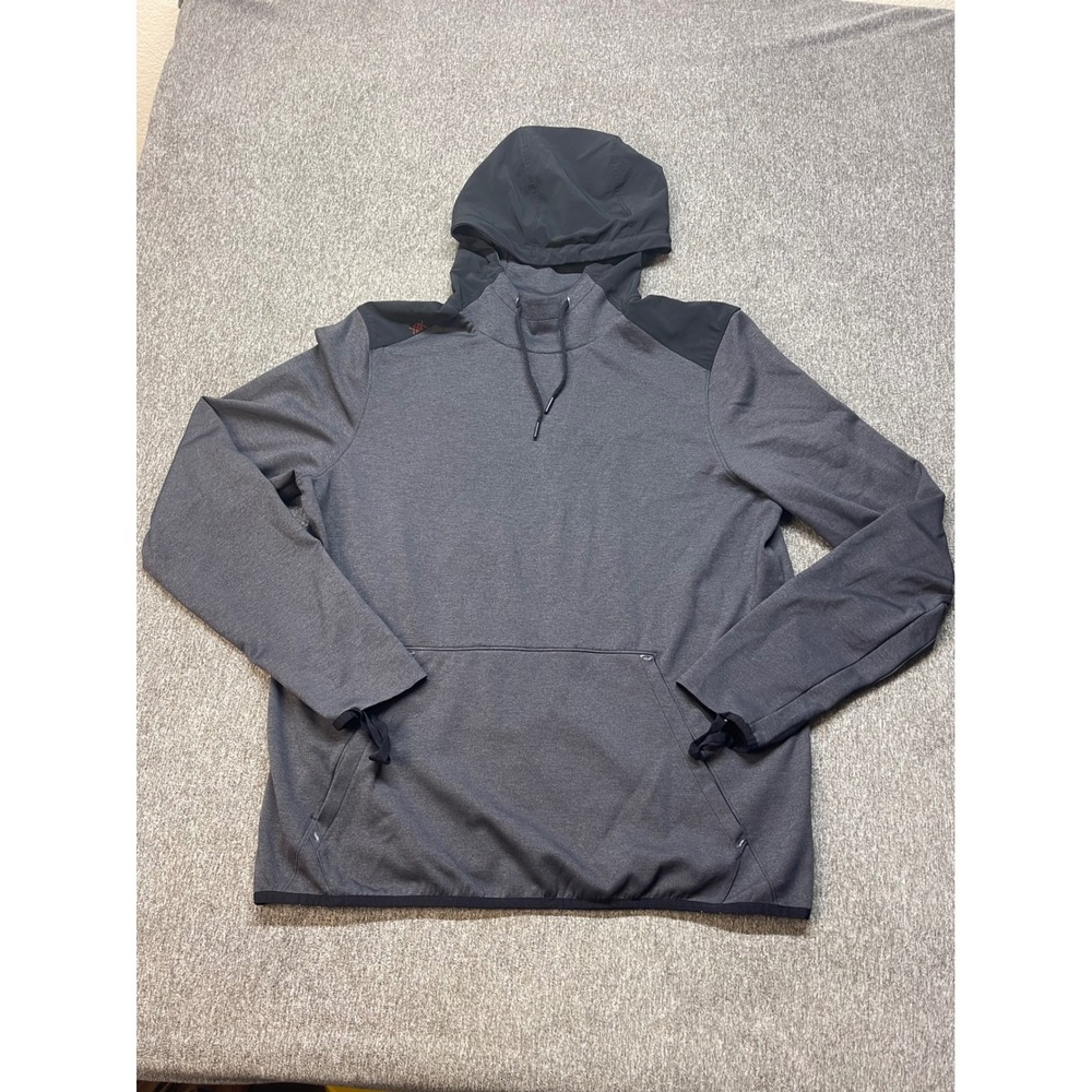 Rhone Reign Hoodie Mens XL Gray Black Pullover Training Sweatshirt RH-NTH-182